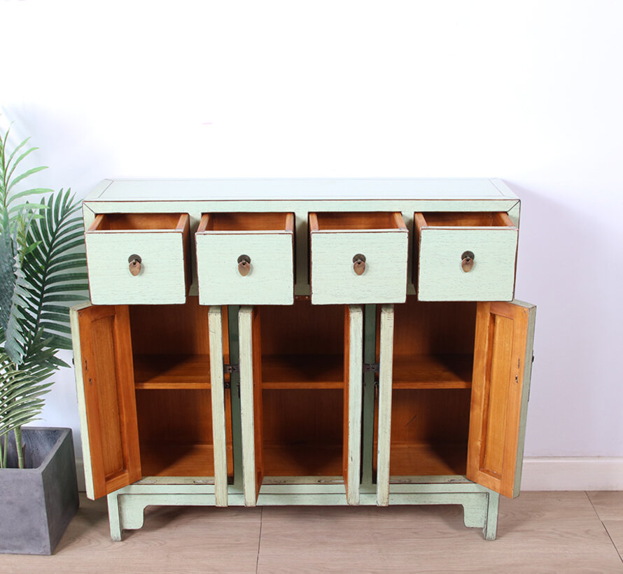 Chinese dresser sideboard 4 drawers 6 doors  RAL6019
