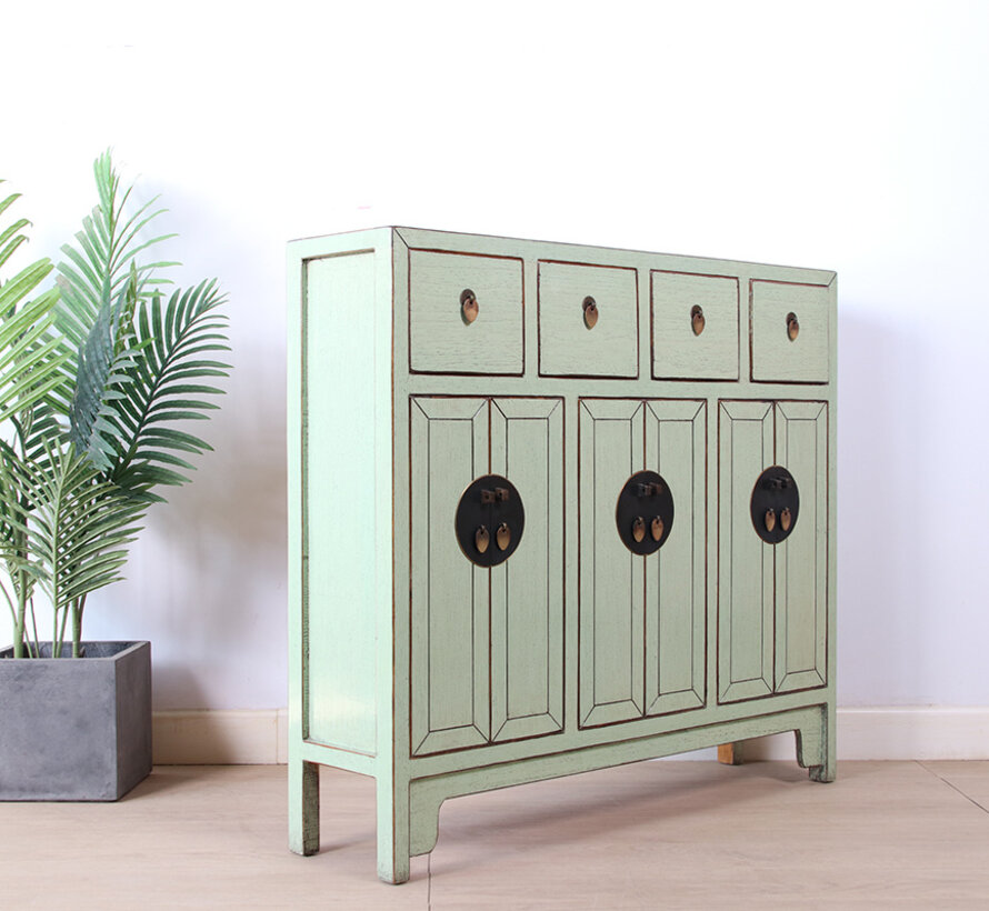 Chinese dresser sideboard 4 drawers 6 doors  RAL6019