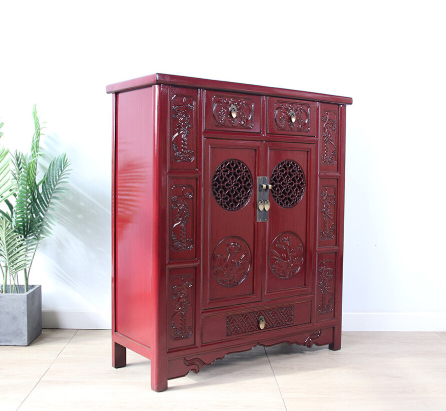 Chinese chest of drawers sideboard purpurrot RAL3004