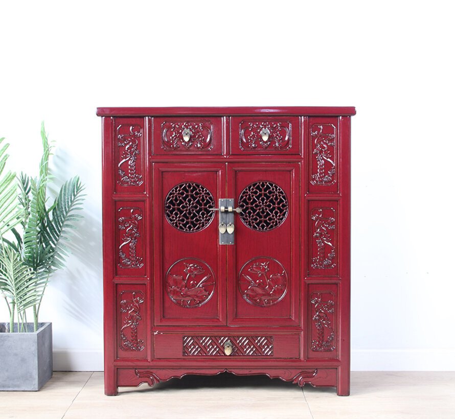 Chinese chest of drawers sideboard purpurrot RAL3004