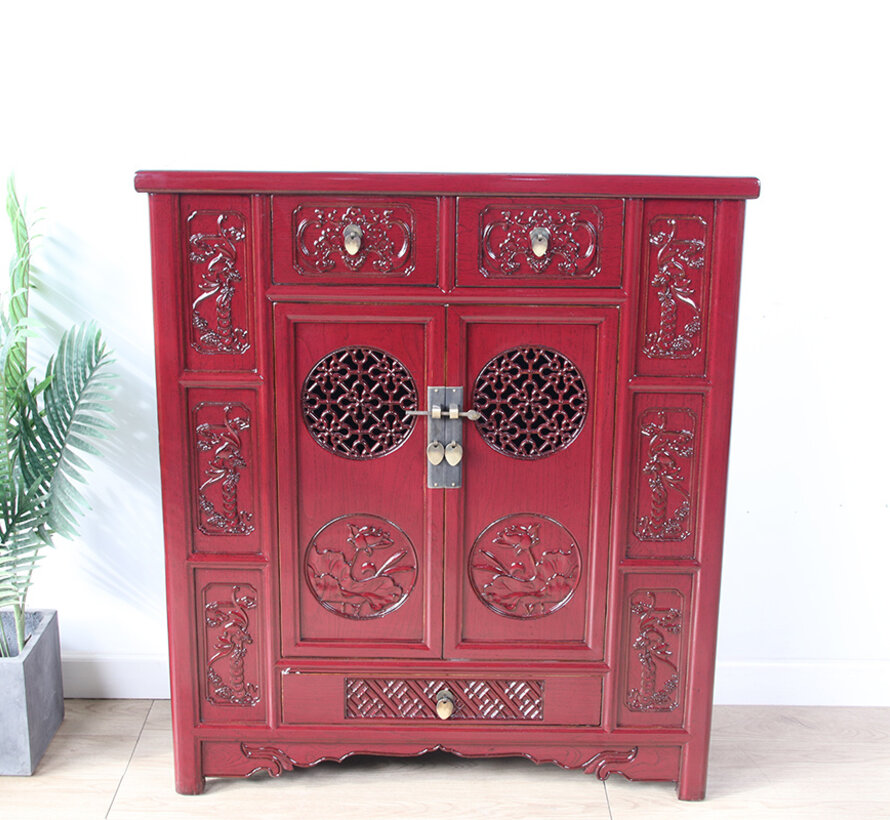 Chinese chest of drawers sideboard purpurrot RAL3004