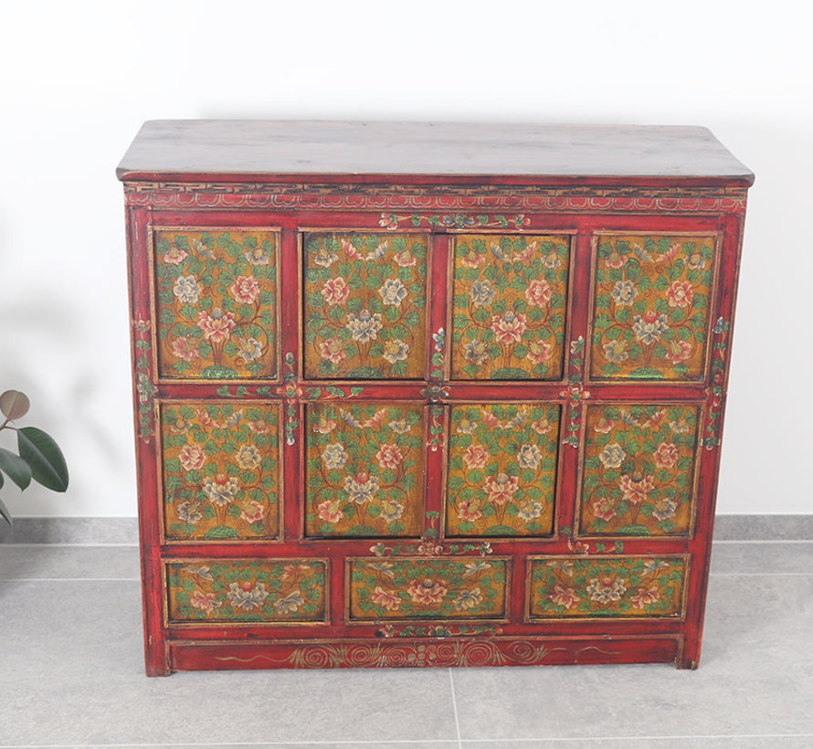 Tibetan chest of drawers   beautiful hand-painted floral motif