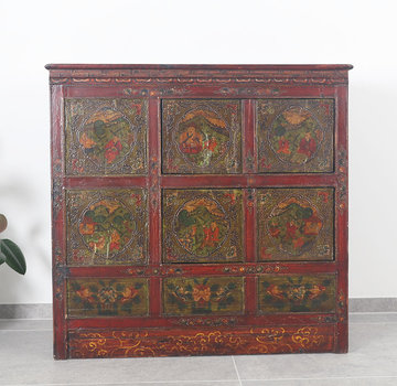 Yajutang Tibetan chest of drawers  floral motif