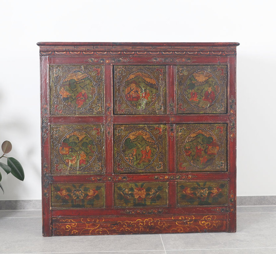 Tibetan chest of drawers   beautiful hand-painted floral motif