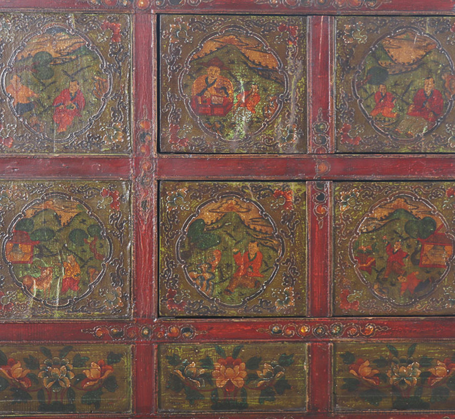 Tibetan chest of drawers   beautiful hand-painted floral motif