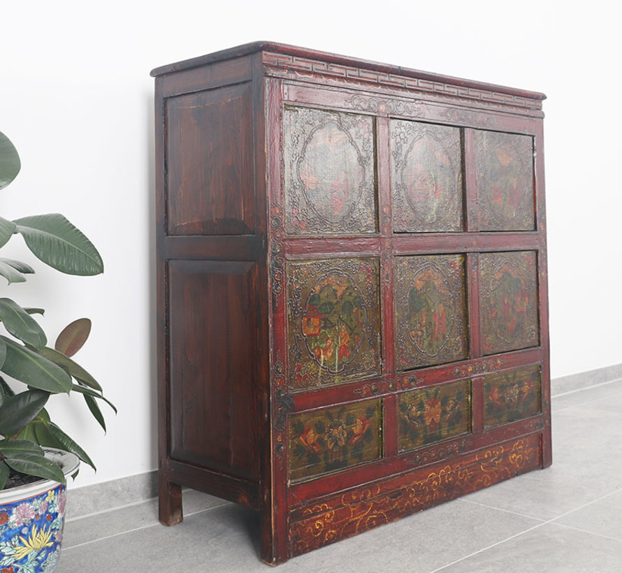 Tibetan chest of drawers   beautiful hand-painted floral motif