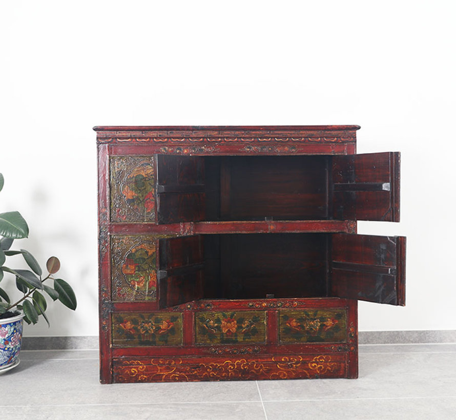 Tibetan chest of drawers   beautiful hand-painted floral motif