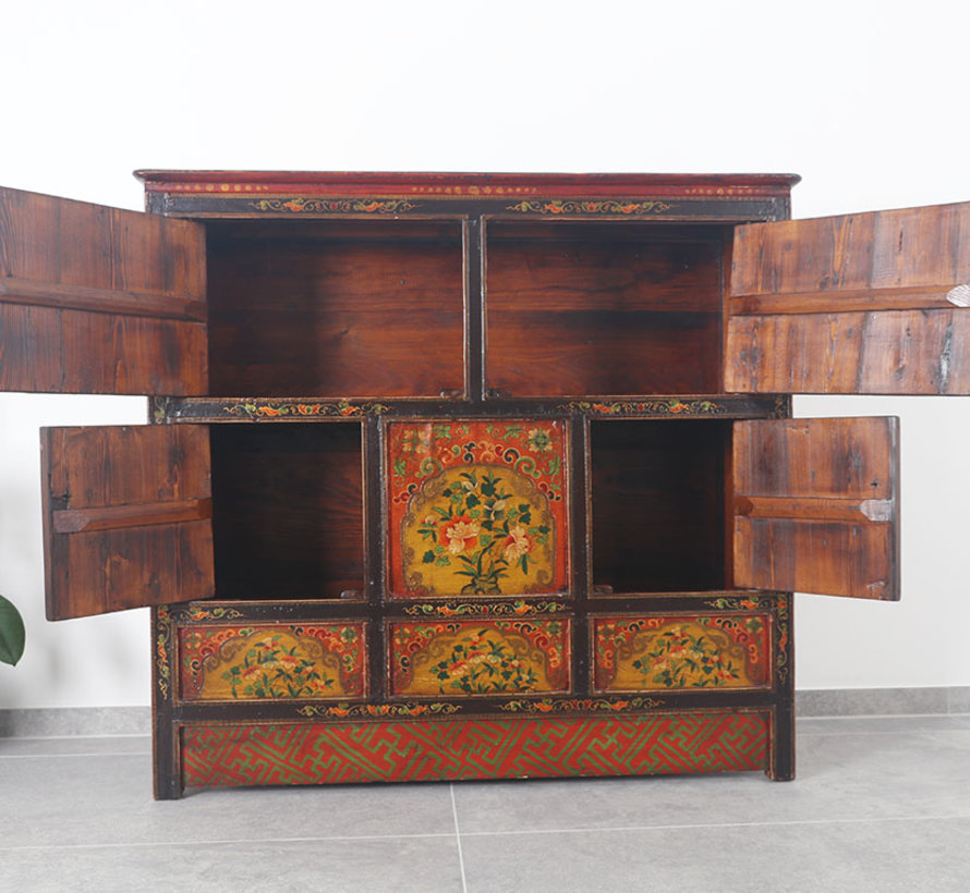 Tibetan chest of drawers   beautiful hand-painted floral motif