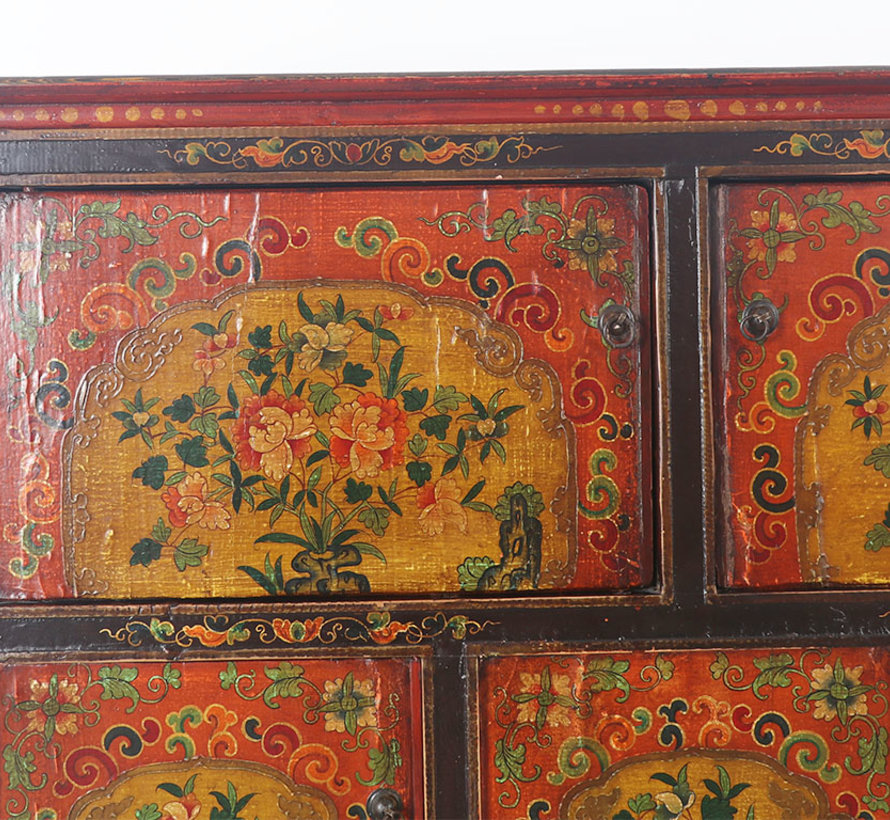 Tibetan chest of drawers   beautiful hand-painted floral motif