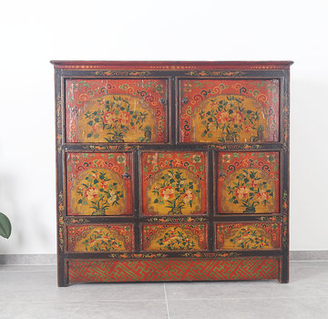 Yajutang Tibetan chest of drawers  floral motif
