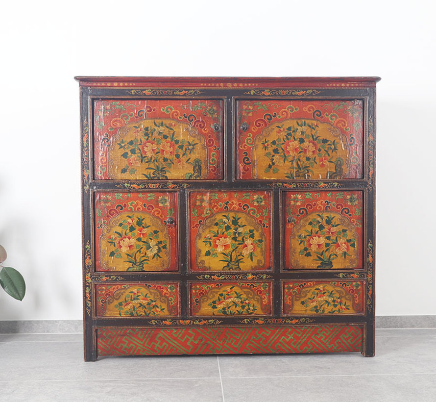 Tibetan chest of drawers   beautiful hand-painted floral motif