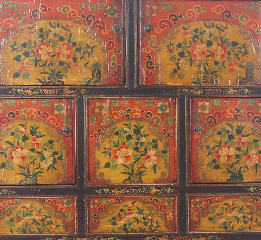 Tibetan chest of drawers   beautiful hand-painted floral motif