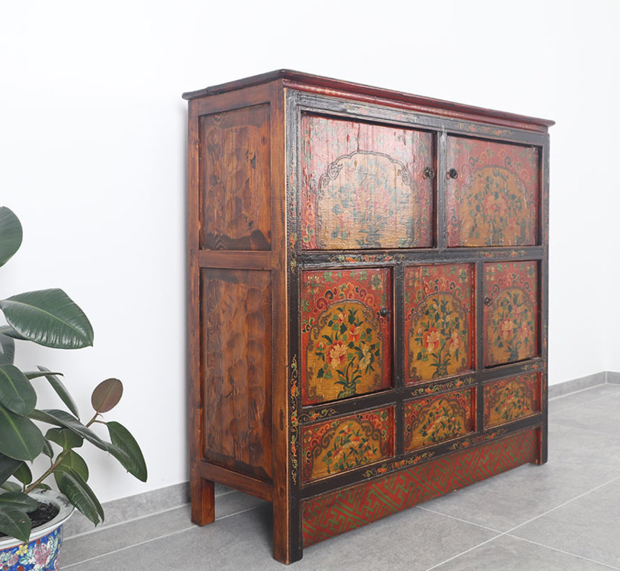 Tibetan chest of drawers   beautiful hand-painted floral motif
