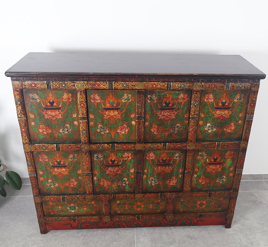 Tibetan chest of drawers   beautiful hand-painted floral motif