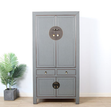 Yajutang Chinesischer Hochzeitsschrank grau RAL7005