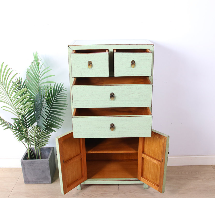 Chinese cupboard cabinet 4 Schub 2 doors mint RAL6019