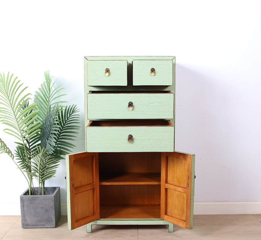 Chinese cupboard cabinet 4 Schub 2 doors mint RAL6019