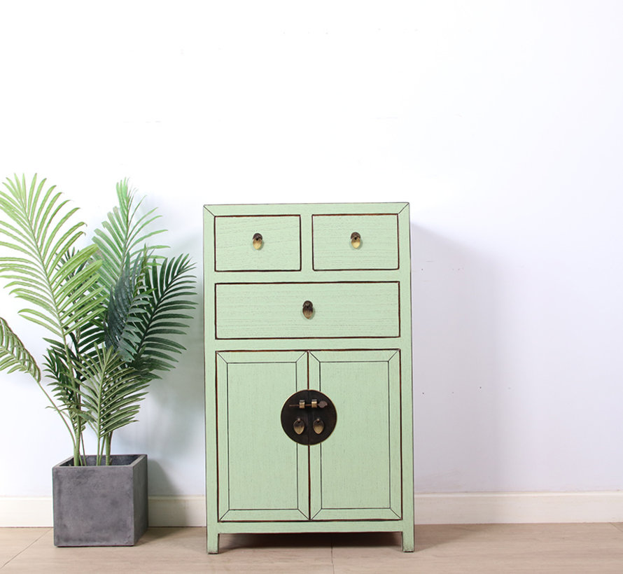 Chinese cupboard cabinet 3 Schub 2 doors mint RAL6019