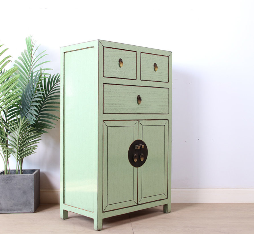 Chinese cupboard cabinet 3 Schub 2 doors mint RAL6019