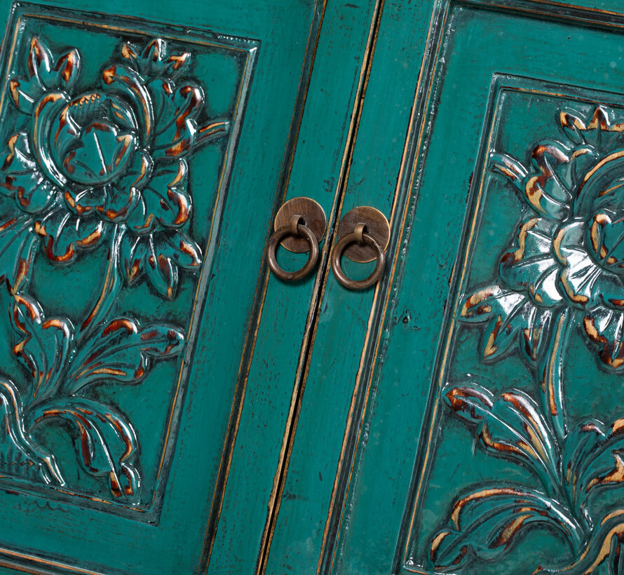 antique chinese wardrobe cabinet turquoise