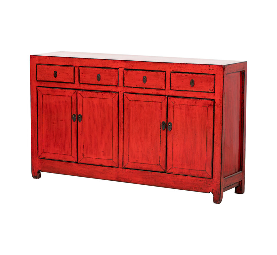 Sideboard chest of drawers cupboard traditional eye-catcher red