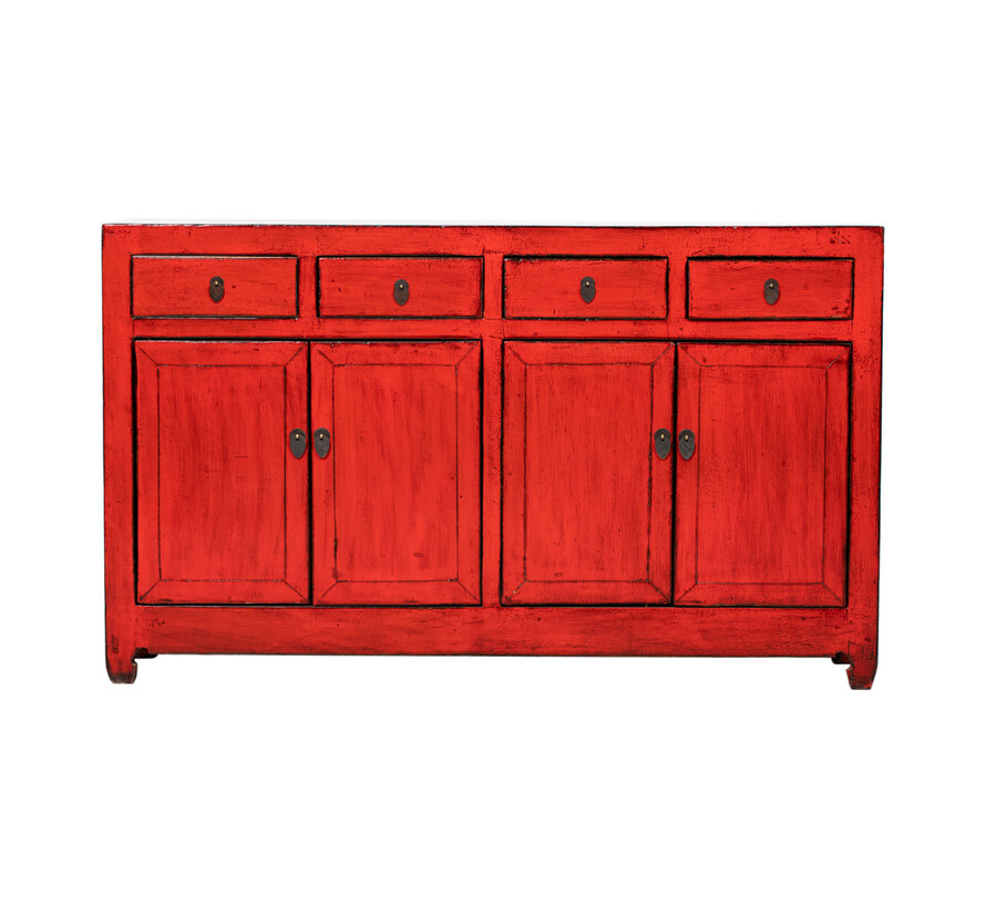 Sideboard chest of drawers cupboard traditional eye-catcher red
