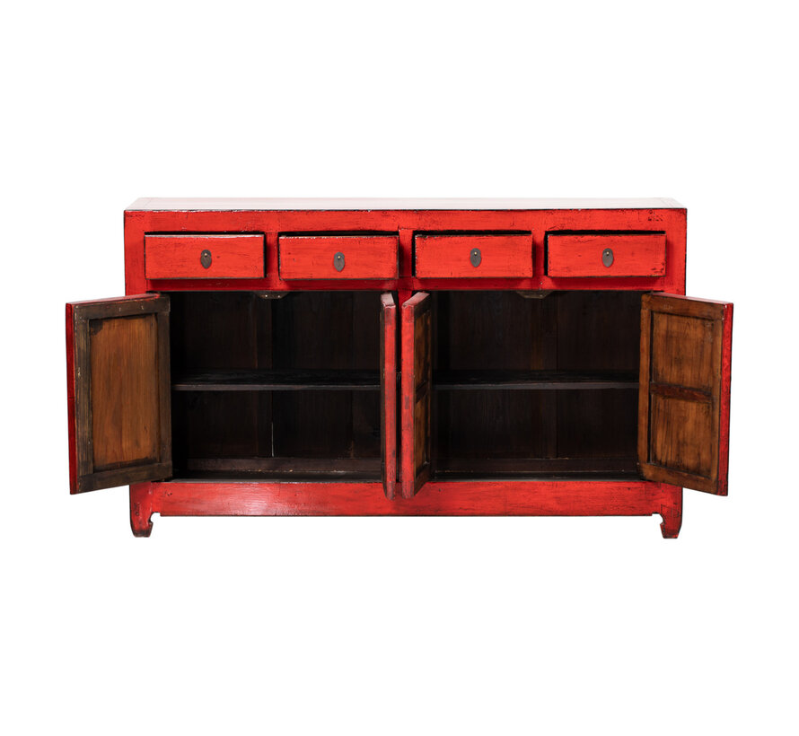 Sideboard chest of drawers cupboard traditional eye-catcher red