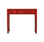 antique desk table console table side table with three drawers red