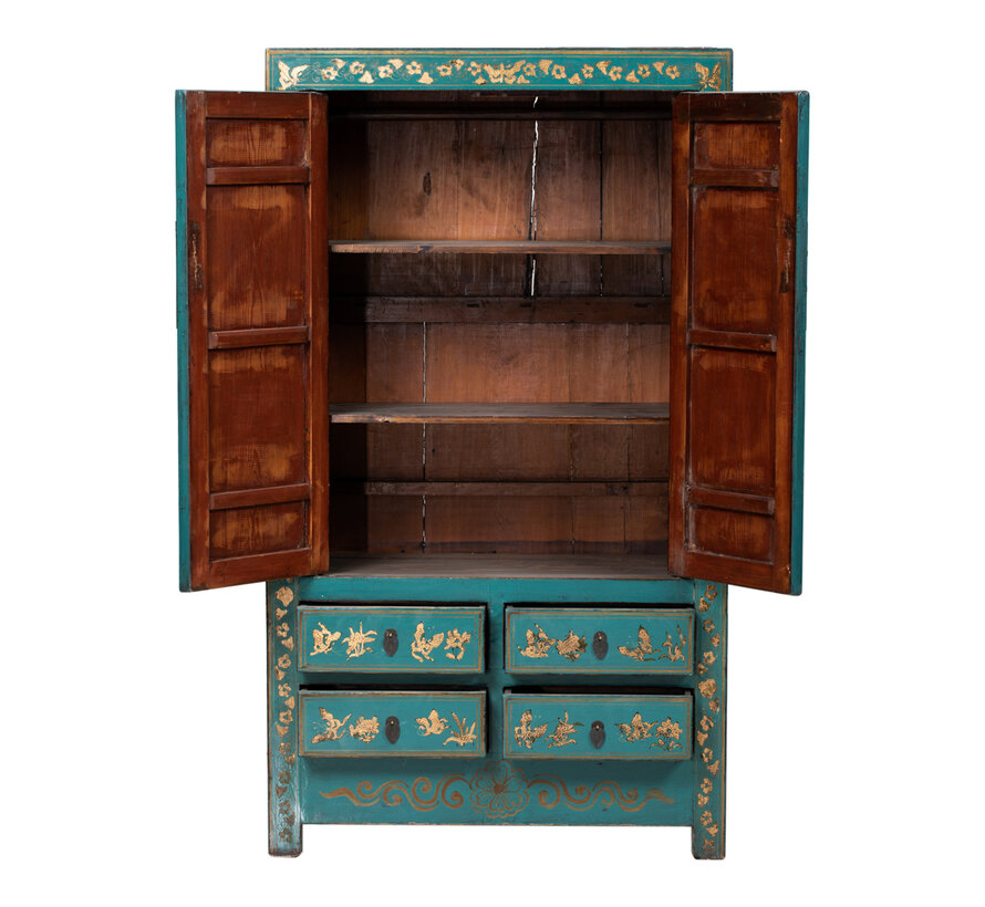 Antique Chinese Wedding Cabinet Wardrobes blue