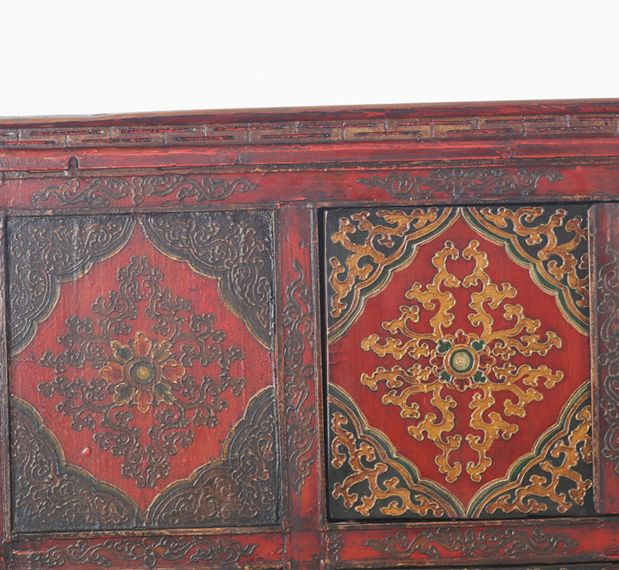 Tibetan chest of drawers with  beautiful hand-painted floral motif