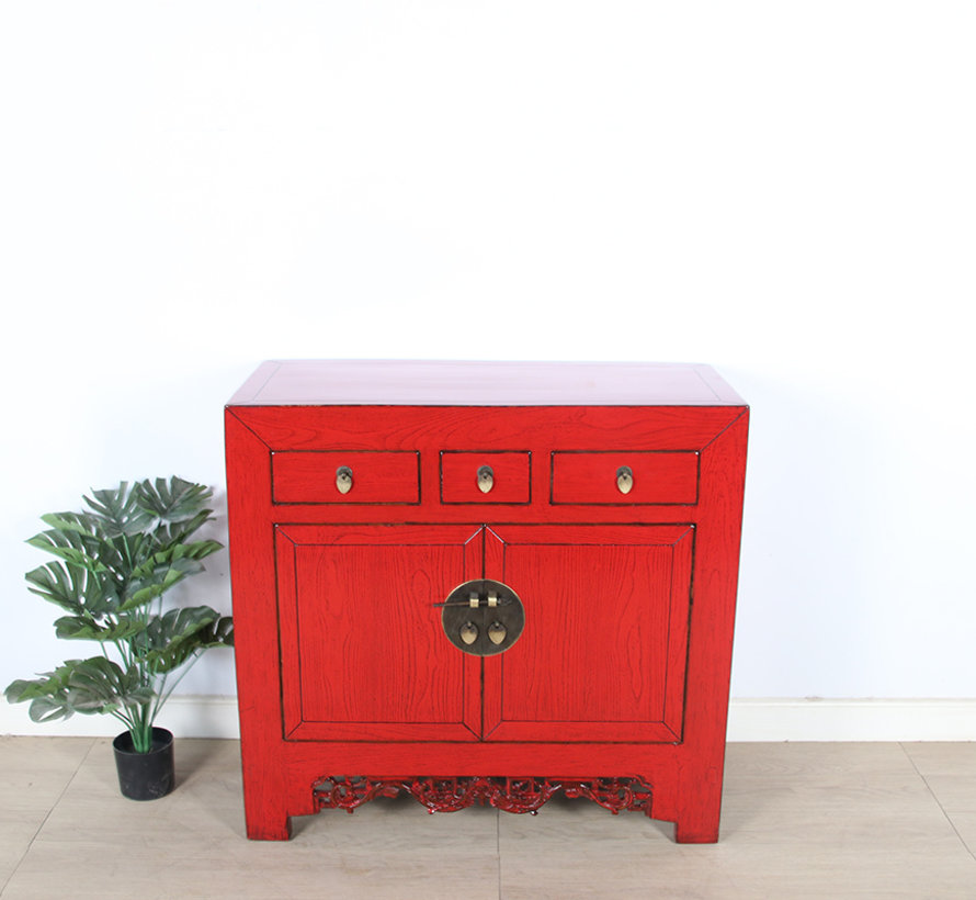 Antique Chinese  cupboard red