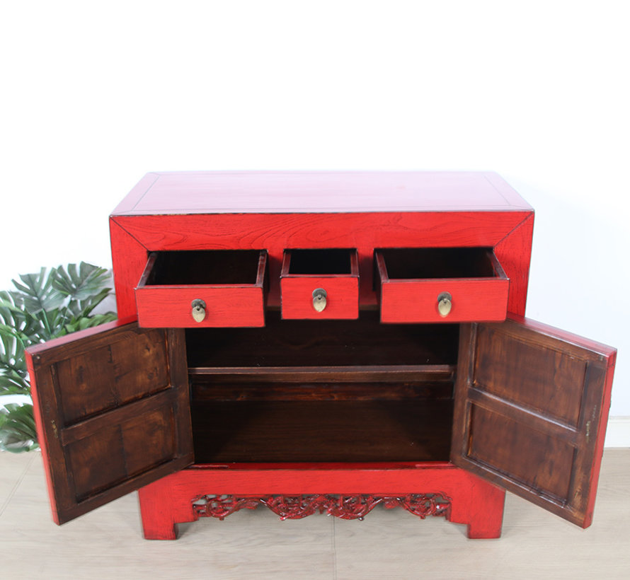 Antique Chinese  cupboard red