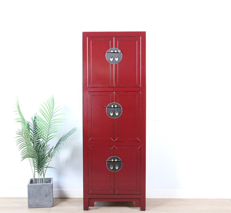 Chinese wedding cabinet 6 doors solid wood purple red RAL 3004