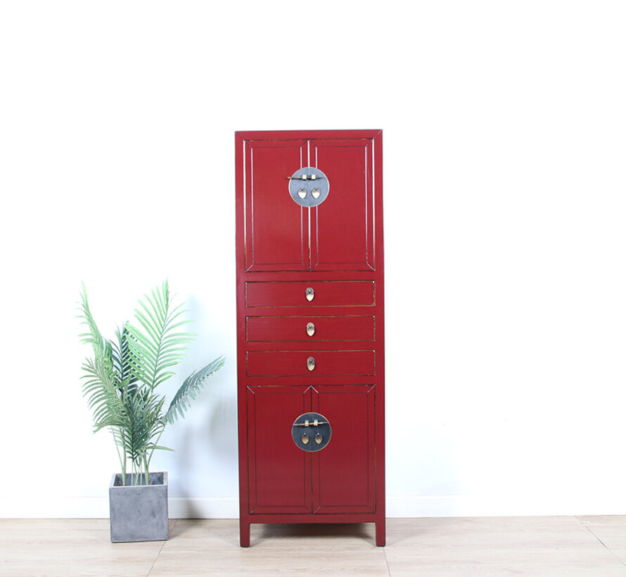 Chinese wedding cabinet  solid wood Purpurrot RAL3004