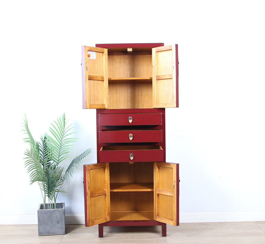 Chinese wedding cabinet  solid wood Purpurrot RAL3004