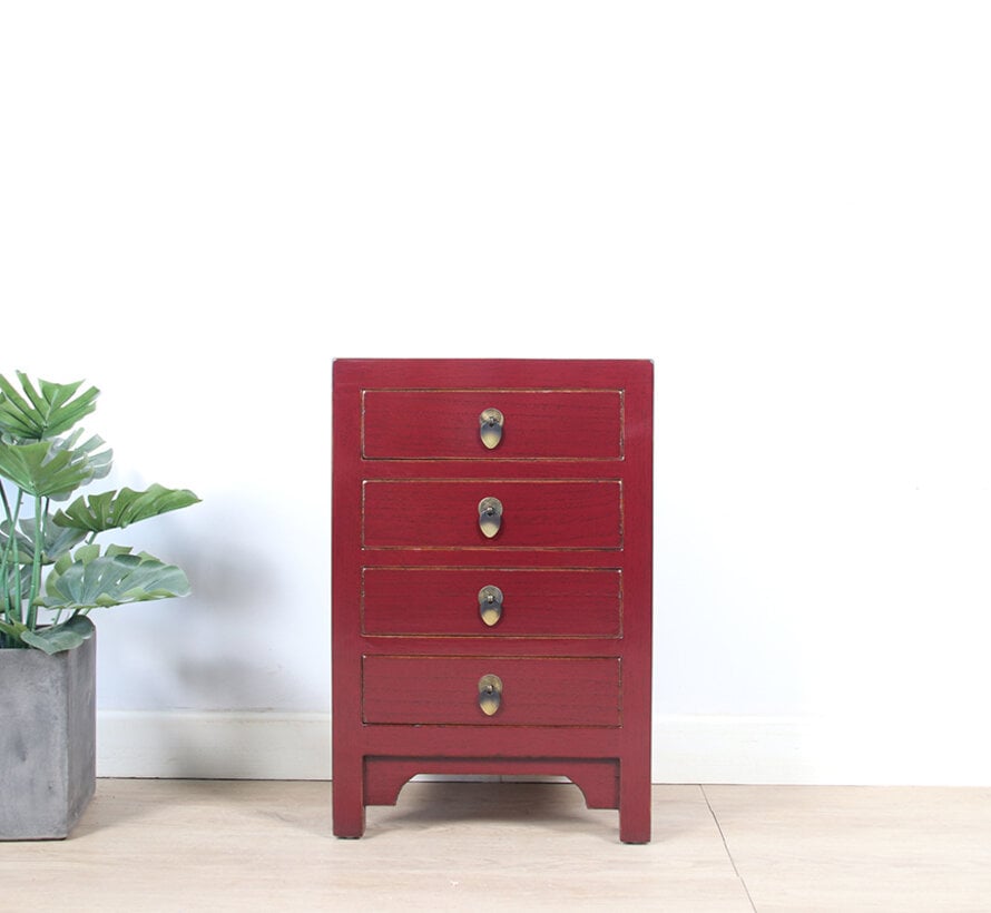 chest of drawers  bedside table solid wood purpurrot RAL3004