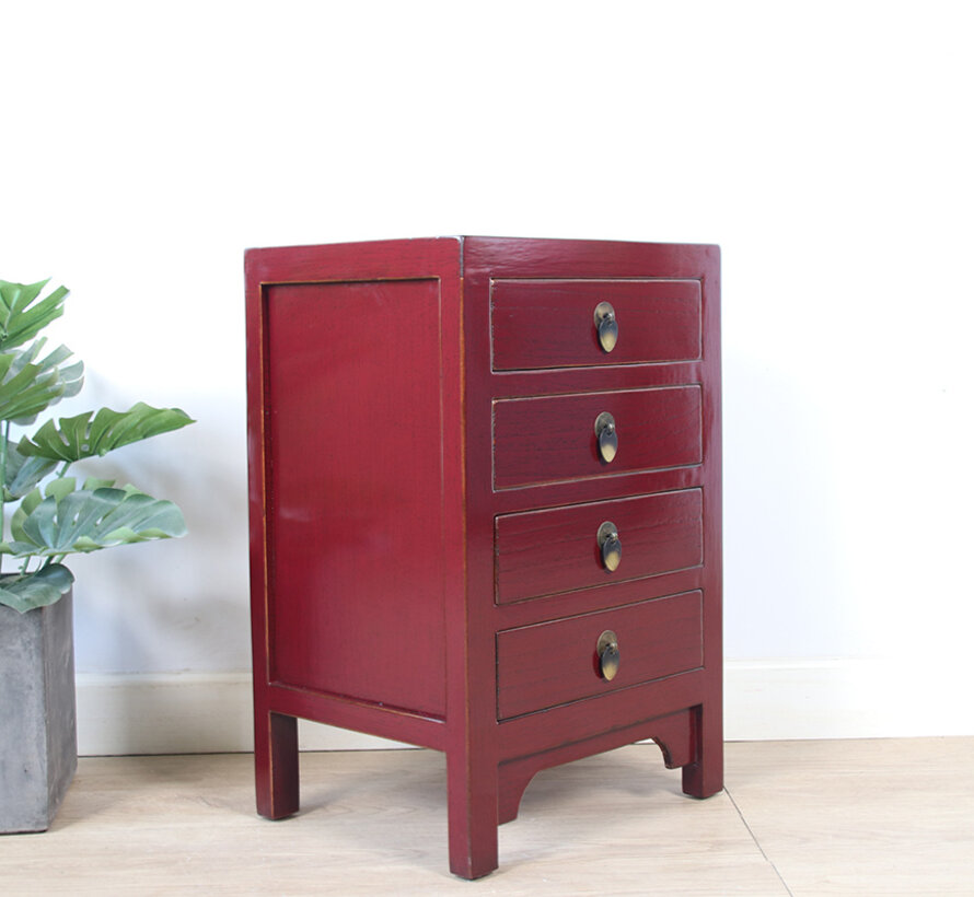 chest of drawers  bedside table solid wood purpurrot RAL3004