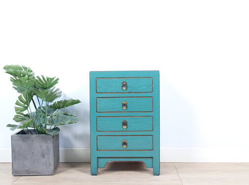 Yajutang Chinese bedside table turquoise RAL5018