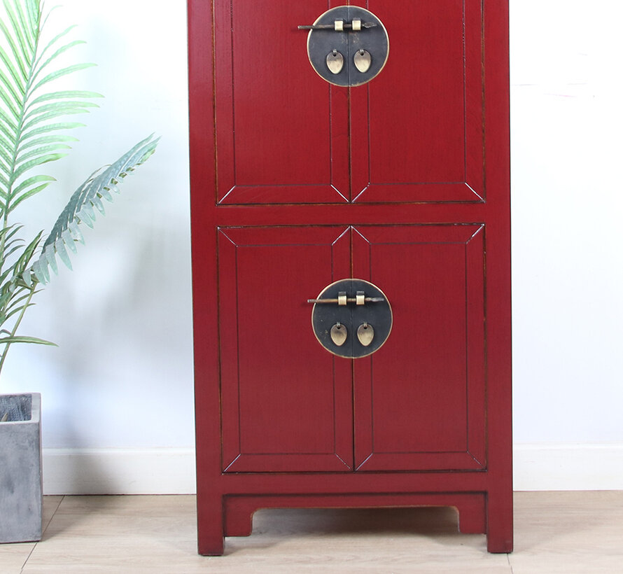 Chinese wedding cabinet 6 doors solid wood purple red RAL 3004