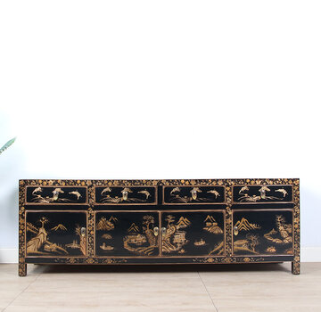 Yajutang Hand-painted TV cabinet 4 doors 4 drawers