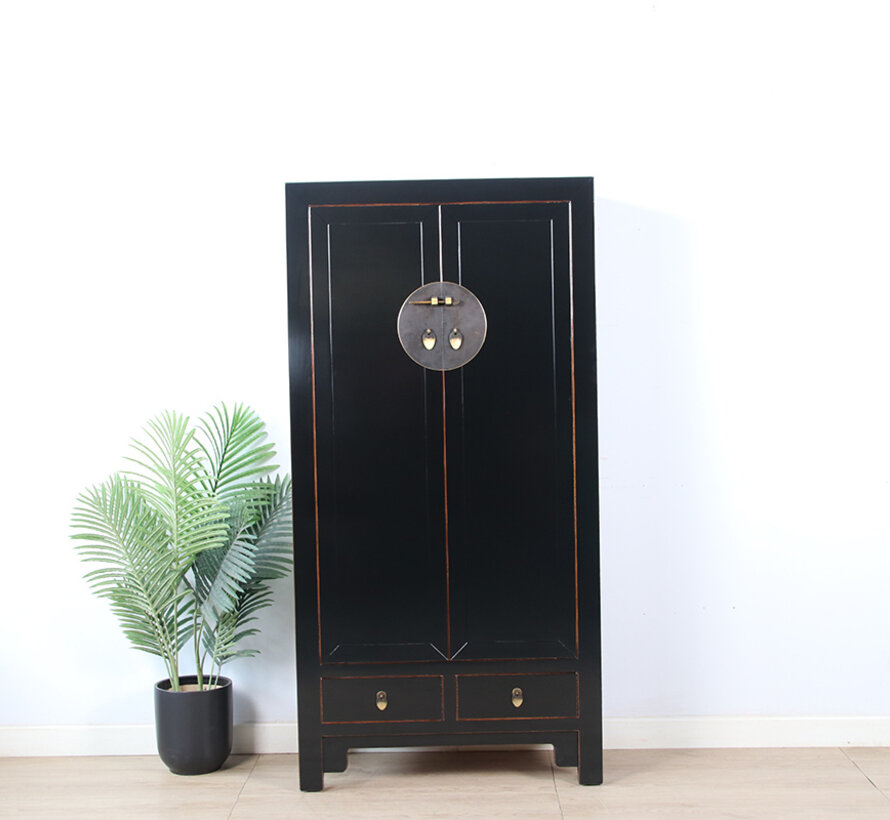 Shoe cabinet 2 doors 2 drawers black