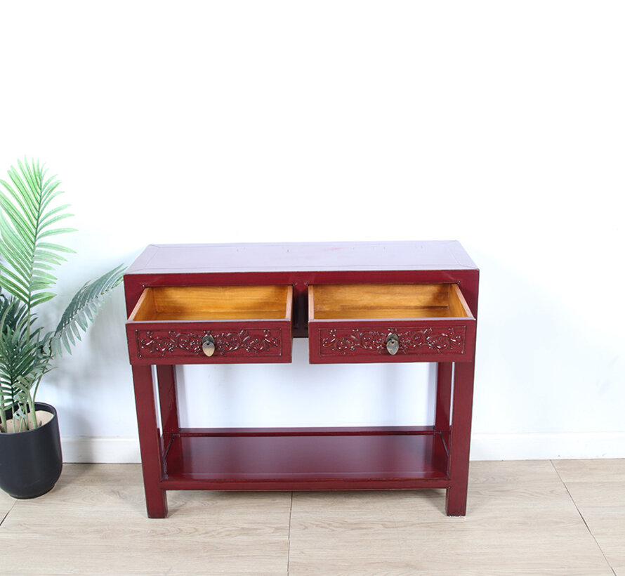 Console console table  solid wood purpurrot RAL3004