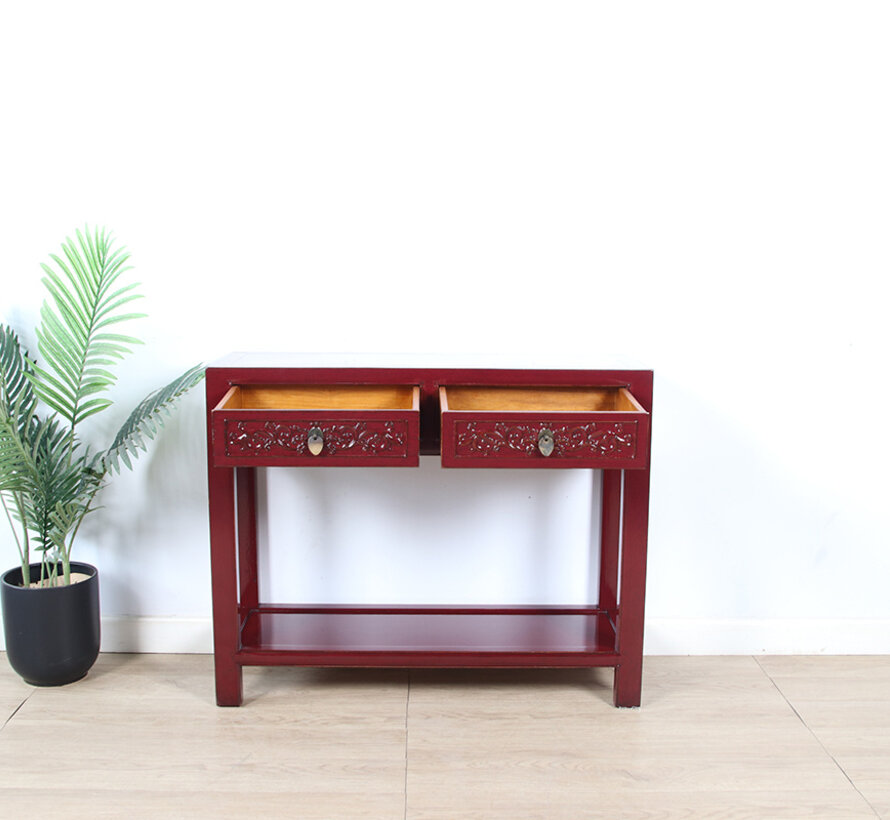 Console console table  solid wood purpurrot RAL3004