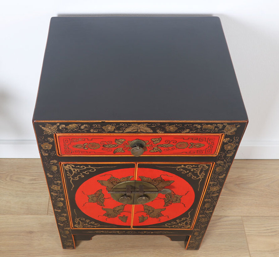 Chinese dresser sideboard 1 drawer 2 doors painted black