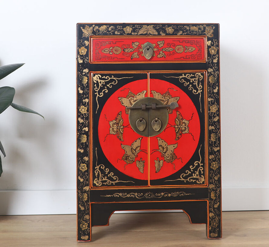 Chinese dresser sideboard 1 drawer 2 doors painted black