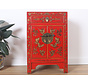 Chinesische Kommode Nachtschrank Massivholz China rot