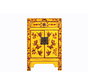 Nightstand Handpainted Butterfly Floral Lucky Symbols Yellow