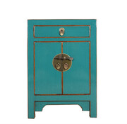 Yajutang Chinese bedside cabinet turquoise