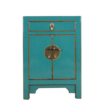 Yajutang Chinese bedside cabinet turquoise RAL5018