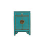 Chinese chest of drawers bedside solid wood  turquoise RAL5018